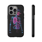 Neon Anatomical Skeleton Phone Case | Internal Displacement Art