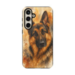 German Shepherd Loyal Watercolor Portrait Art Tough Phone Case