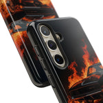 Black Charger Classic Muscle Flames Tough Phone Case Cover Gift