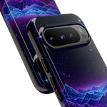 Retro Neon Mountains Phone Case | Vaporwave Galaxy Landscape