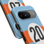 Copy of Blue Orange Number 20 Retro Racing Stripe Tough Phone Case Cover
