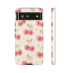 Pink Cherry Pattern Phone Case | Cute Retro Fruit Design