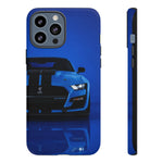 Blue Mustang Art Phone Case, GT500 American Muscle Car Tough Cover for Men