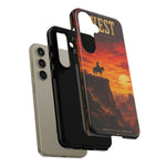 Western Sunset Cowboy Phone Case | Rugged Protective Cover