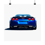 C6 Z06 Poster Wall Art Print Blue Chevy Sports Car Garage Decor Gift