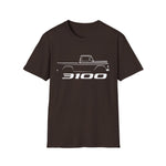 1957 3100 Pickup Outline Silhouette Classic Truck T-Shirt Line Art Emblem Chevy Fan Gift