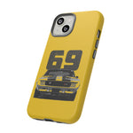 1969 Camaro Z28 Yellow Front View Muscle Car Tough Phone Case