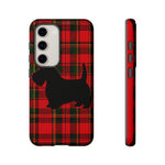 Scottish Terrier Silhouette Plaid Art Tough Phone Case