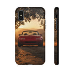Miata Phone Case, Red JDM Roadster Golden Hour Trail Cover, Gift