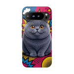 British Shorthair Round Pop Art Tough Phone Case