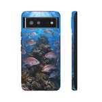 Snapper Reef Phone Case, Sunlit School Ocean Fishing Tough Cover