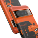 Orange Mustang Art Phone Case, GT500 American Muscle Car Tough Cover for Male
