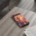 Retro Runner Sunset phone case | 80s Vaporwave jogging design