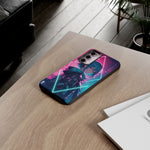 Anime Girl Phone Case Teal, Neon Kanji Calm Gradient Tough Cover