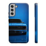 Muscle Car Phone Case Blue 68 Charger RT, Retro Tough Cover for Men
