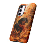 Dachshund Autumn Stroll Dog Tough Phone Case