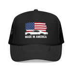 1967 GTO Style Made In America Foam Trucker Hat Vintage Muscle Car USA Flag Snapback Cap