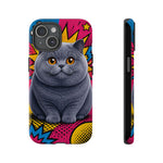British Shorthair Round Pop Art Tough Phone Case