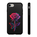 Glitch Rose Neon Phone Case Vaporwave Tough Cover