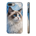 Ragdoll Cat Polygon Portrait Tough Phone Case - Blue Cream