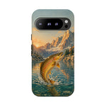 Leaping Golden Trout Lake Scene phone case | Tough Cover