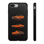 1970 Challenger Phone Case Orange, Three-View Vector Tough Cover