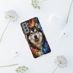 Alaskan Malamute Portrait Tough Phone Case - Vivid Paint Splatter