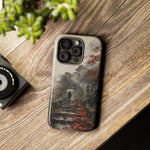 Autumn Temple Steps phone case | Japanese watercolor landscape cover