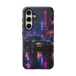 Neon City Night Prelude JDM Car phone case | Vaporwave rainy street