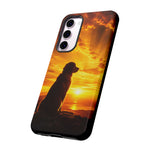 Golden Retriever Golden Hour Silhouette Art Tough Phone Case