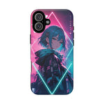 Anime Girl Phone Case Teal, Neon Kanji Calm Gradient Tough Cover