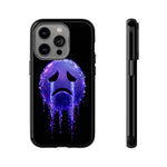 Glitch Sad Face Phone Case, Anime Melt Static Tough Cover