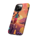 Retro Runner Sunset phone case | 80s Vaporwave jogging design