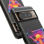 Synthwave Sunset Triangle Phone Case Retro Vaporwave Case
