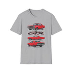 1967 Red GTX Muscle Car T-Shirt | Classic Auto Vintage Trio Tee