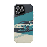 Retro Teal Sports Car C8 phone case | Tough Cases