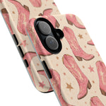 Pink Cowboy Boots phone case | Western pattern | Pastel stars