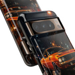 Orange Cuda Phone Case, Rainy City Night Muscle Car Tough Cover