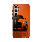 Orange Mustang Art Phone Case, GT500 American Muscle Car Tough Cover for Male