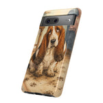Guilty Basset Hound Phone Case, Muddy Watercolor Art Cover