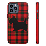 Scottish Terrier Silhouette Plaid Art Tough Phone Case