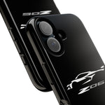 White C8 Z06 Phone Case for Chevy Fans, Tough Protective Cover