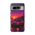 FD RX-7 Retro Sunset Sports Car Tough Case | Neon Vaporwave Beach Drive