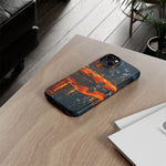 Orange Daytona Phone Case, Rainy City Night Muscle Car Tough Cover