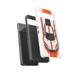 Z06 C8 Phone Case, White Top-Down Painterly Stripe Cover