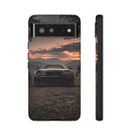 MK4 Supra Phone Case, Black JDM Sports Car Mountain Dusk Cover
