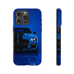 Blue Mustang Art Phone Case, GT500 American Muscle Car Tough Cover for Men