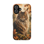 Maine Coon Forest King Watercolor Art Tough Cat Phone Case