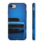 Muscle Car Phone Case Blue 68 Charger RT, Retro Tough Cover for Men