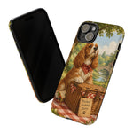 Cocker Spaniel Picnic Scene phone case | vintage dog art